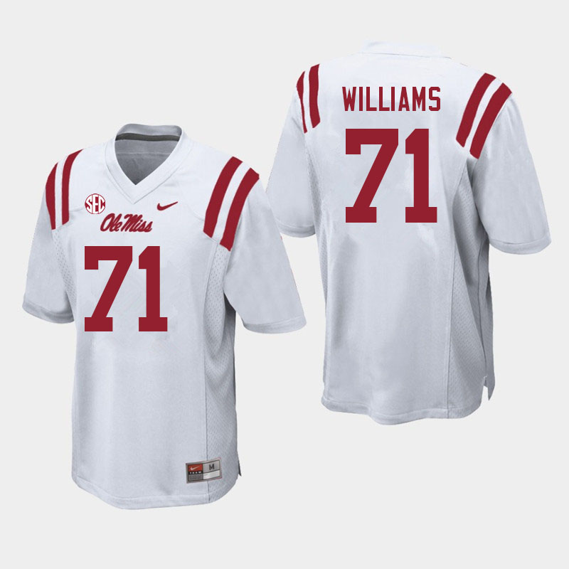 Ole Miss Rebels #71 Jayden Williams College Football Jerseys Sale-White
